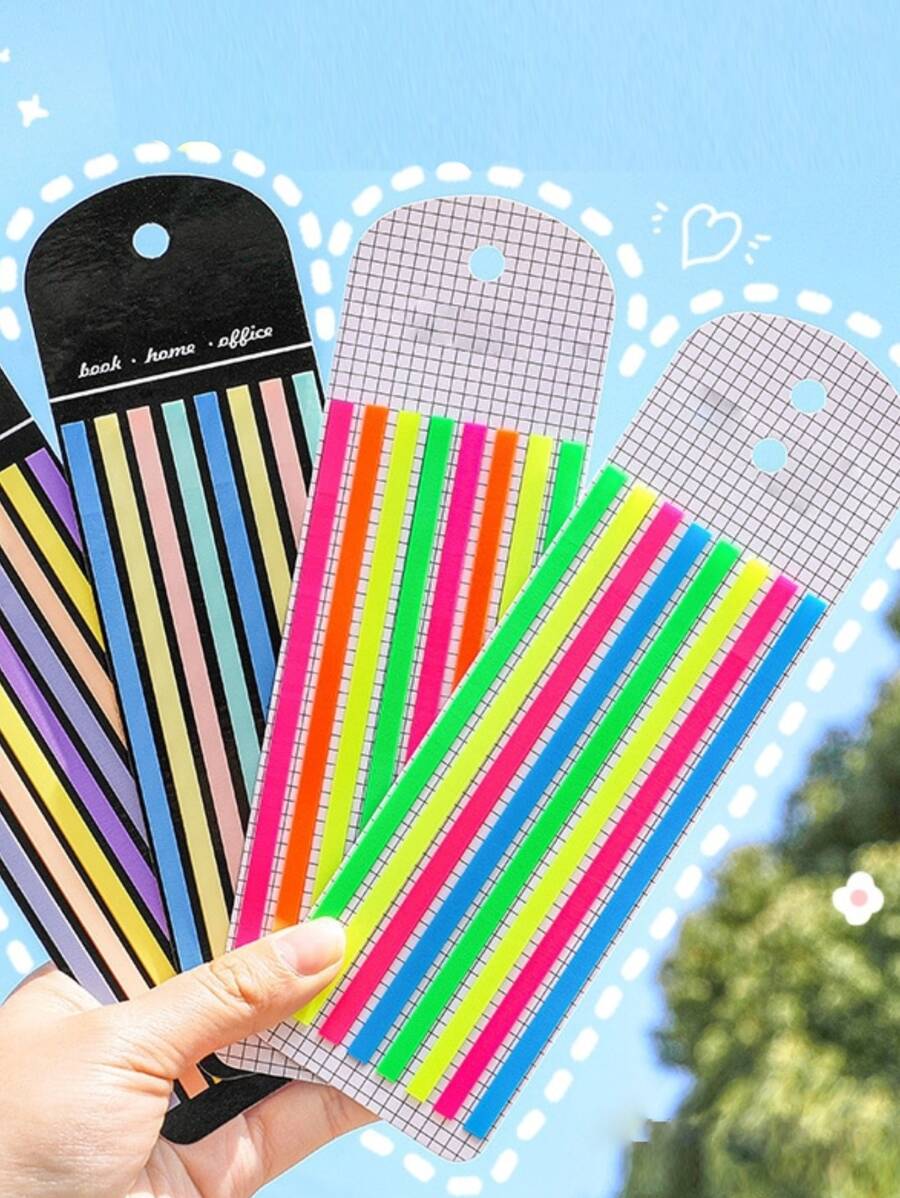 Set de Post-it Multifuncionales para Cuaderno - Marcadores de Páginas Adhesivos en Colores Vibrantes - Multicolor - Ver 1