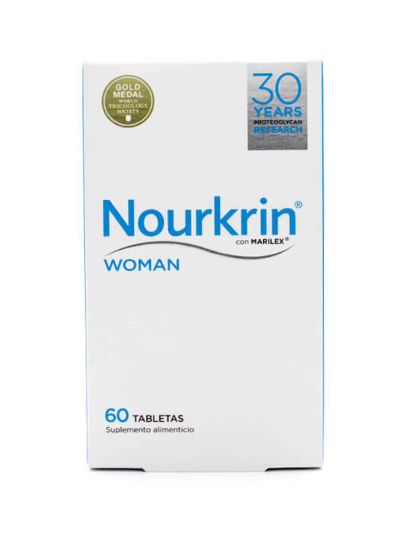 Nourkrin Woman Suplemento Alimenticio Para El Cuidado Capilar 600Mg - Azul y blanco - Ver 1