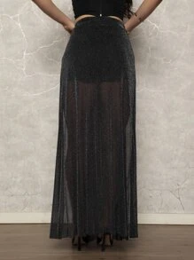 Women Skirts - الأسود - مشاهدة 2