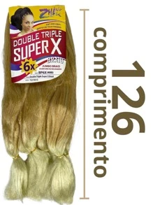 2 Cabelo Jumbo Super-X 400 Gramas sintético Crochêt Fio a fio para Trança Box Braids Original - Bronze - Visão 4