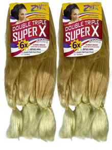 2 Cabelo Jumbo Super-X 400 Gramas sintético Crochêt Fio a fio para Trança Box Braids Original - Bronze - Visão 3