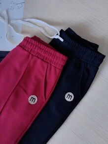 CASUAL PANTS WITH ADJUSTABLE BELT KIT OF 2 - Red - View 2