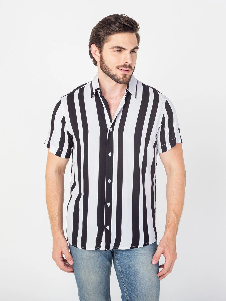 Men Shirts - Đen và trắng - Xem 1