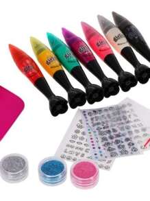 Deny Toys Set Decoración  De Uñas Para Niñas Con Secador De Uñas - Albaricoque - Ver 3