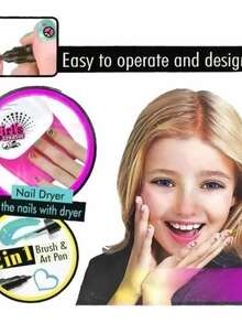 Deny Toys Set Decoración  De Uñas Para Niñas Con Secador De Uñas - Albaricoque - Ver 7