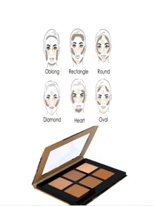 Paleta de contorno en polvo para rostro acabado mate y 2 iluminadores - Soft Tan - Ver 3
