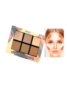 Paleta de contorno en polvo para rostro acabado mate y 2 iluminadores - Soft Tan - Ver 1