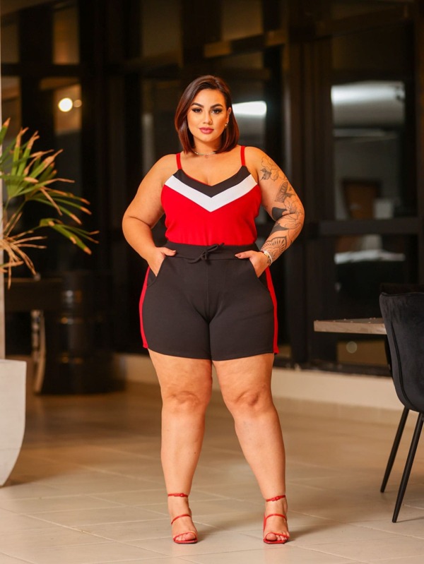 CONJUNTO DE VERÃO DE REGATA PLUS SIZE