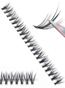 DIY Eyelash Extensions 60 Clusters 10mm Manga Lashes Volume Individual Eyelashes Extensions Lash Clusters DIY At Home - Black - View 4