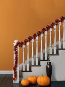 1入組2m萬聖節派對裝飾金屬絲花環-多色，非常適合酒吧、酒店、餐廳和購物中心 - 橘色 - 查看 4