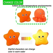 浴室玩具,水噴塗變色漂浮動物,浴室水池配件,鯊魚垂釣玩套裝適用於嬰兒和兒童 - 彩色 - 查看 4