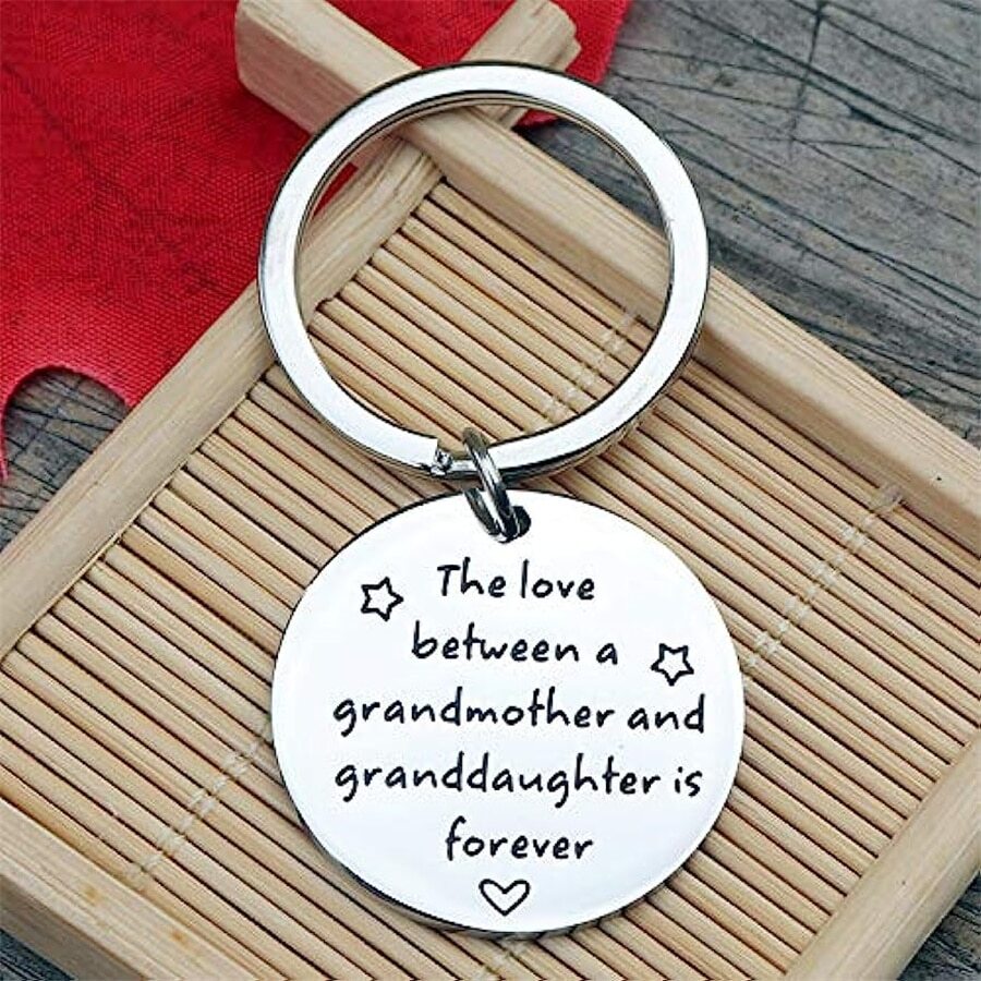 母親節生日鑰匙鏈禮物適用於奶奶,鑰匙圈禮品() - 銀色 - 查看 1