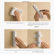 Clothes Hanger Storage Artifact Balcony Foldable Perforated Home Sorting Rack Space Clothes Hanging and Clamping Shelves - Multicolor - View 5