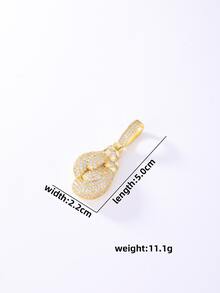 1 Miếng Đơn giản Hình vuông Khối Zirconia  Trang trí Đốt ngón tay Khăn lau bụi Vòng cổ mặt dây chuyền In Vàng Màu sắc , Thích hợp Đối với Mặc hàng ngày Dành Cho Nam Và Nữ - Vàng - Xem 3