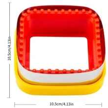 1pc Square Sandwich Cutter, Bread Cutter, Fruit Cutter, Cookie Cutter, Diy Baking Mold - Yellow - View 5