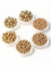 件裝 3-12 毫米 CCB 吊飾墊片黑色珠子圓形壓克力鍍金散裝立方種子珠適用於珠寶製作用品配件 DIY 手鍊 - 金色 - 查看 3