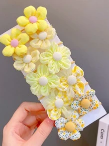 10入組孩子們的清新香調花頭繩 - 彩色 - 查看 2