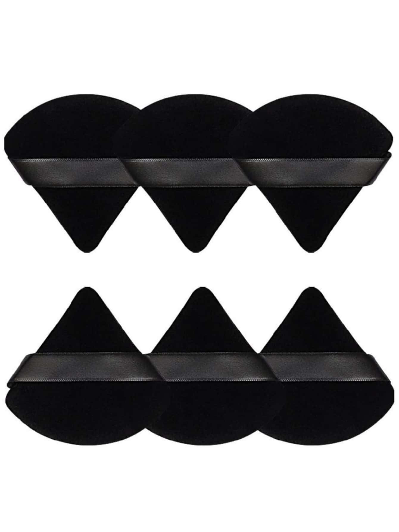 6pcs/Set Soft Triangular Makeup Puff, Suitable For Loose Powder, Body Powder, Velvet Makeup Sponge, Foundation Mixing Sponge, Makeup Sponge, Makeup Tools,Cheap,Stocking Stuffers,Makeup,Makeup Tools,Cheap Stuff,Gifts,Gifts For Women,Christmas Gifts - Black - View 1