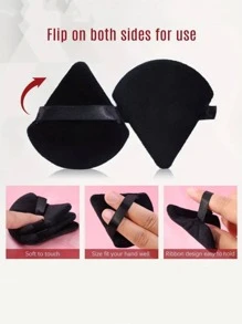 6pcs/Set Soft Triangular Makeup Puff, Suitable For Loose Powder, Body Powder, Velvet Makeup Sponge, Foundation Mixing Sponge, Makeup Sponge, Makeup Tools,Cheap,Stocking Stuffers,Makeup,Makeup Tools,Cheap Stuff,Gifts,Gifts For Women,Christmas Gifts - Black - View 6