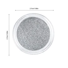 1盒银色反光闪粉指甲粉闪光钻石全息水晶颜料浸镀铬粉适用于指甲DIY粉指甲用品 - 銀色 - 查看 4