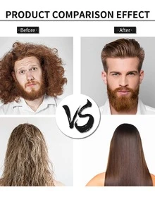 鬍鬚梳適合男士,數顯加熱拉直刷,快加熱防燙傷梳子,拉直你的頭髮和鬍鬚 - 黑色 - 查看 4