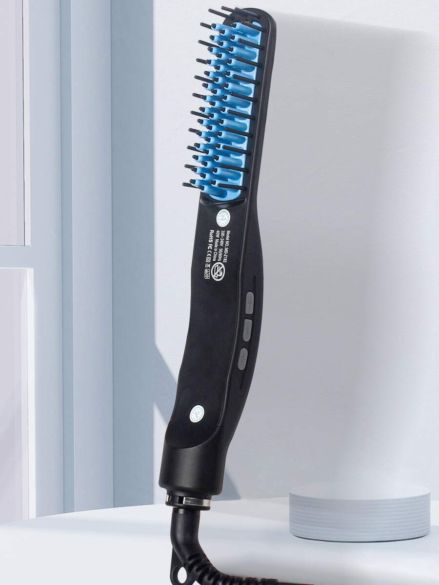 鬍鬚梳適合男士,數顯加熱拉直刷,快加熱防燙傷梳子,拉直你的頭髮和鬍鬚 - 黑色 - 查看 1