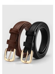 Minimalist PU Buckle Belt