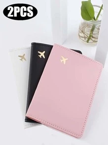 2 piezas nuevas bolsa de viaje funda protectora para pasaporte Clip para pasaporte funda para pasaporte y tarjetas tarjetero - Rosa - Ver 1