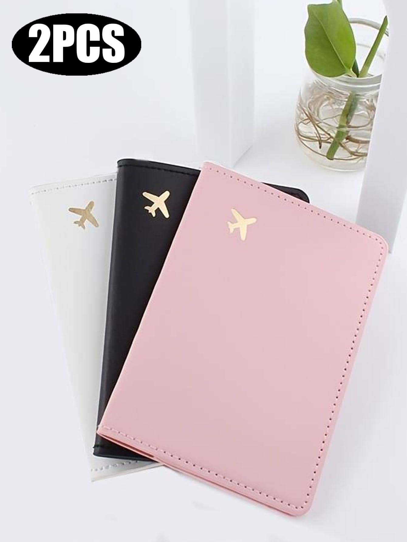 2 piezas nuevas bolsa de viaje funda protectora para pasaporte Clip para pasaporte funda para pasaporte y tarjetas tarjetero - Rosa - Ver 1