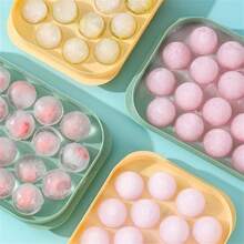 Refrigerator Ice Cube Tray/ice Ball Mold, Mini Round Ice Cube Mold With Lid - Green - View 2