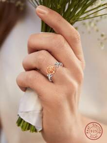 S925純銀誕生花環適合女士12月誕生石環首飾類禮物