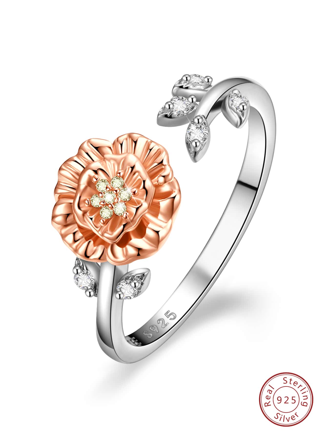 S925純銀誕生花環適合女士12月誕生石環首飾類禮物