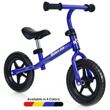 HoneyJoy Kids Balance Bike No Pedal Training Bicycle w/Adjustable Handlebar & Seat - Blue - View 1