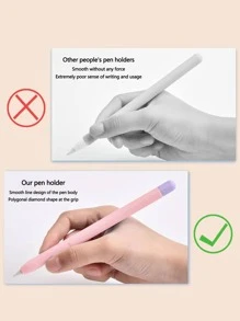 1個矽膠彩色馬卡龍筆帽套,可容納兩支筆 - 粉色 - 查看 3