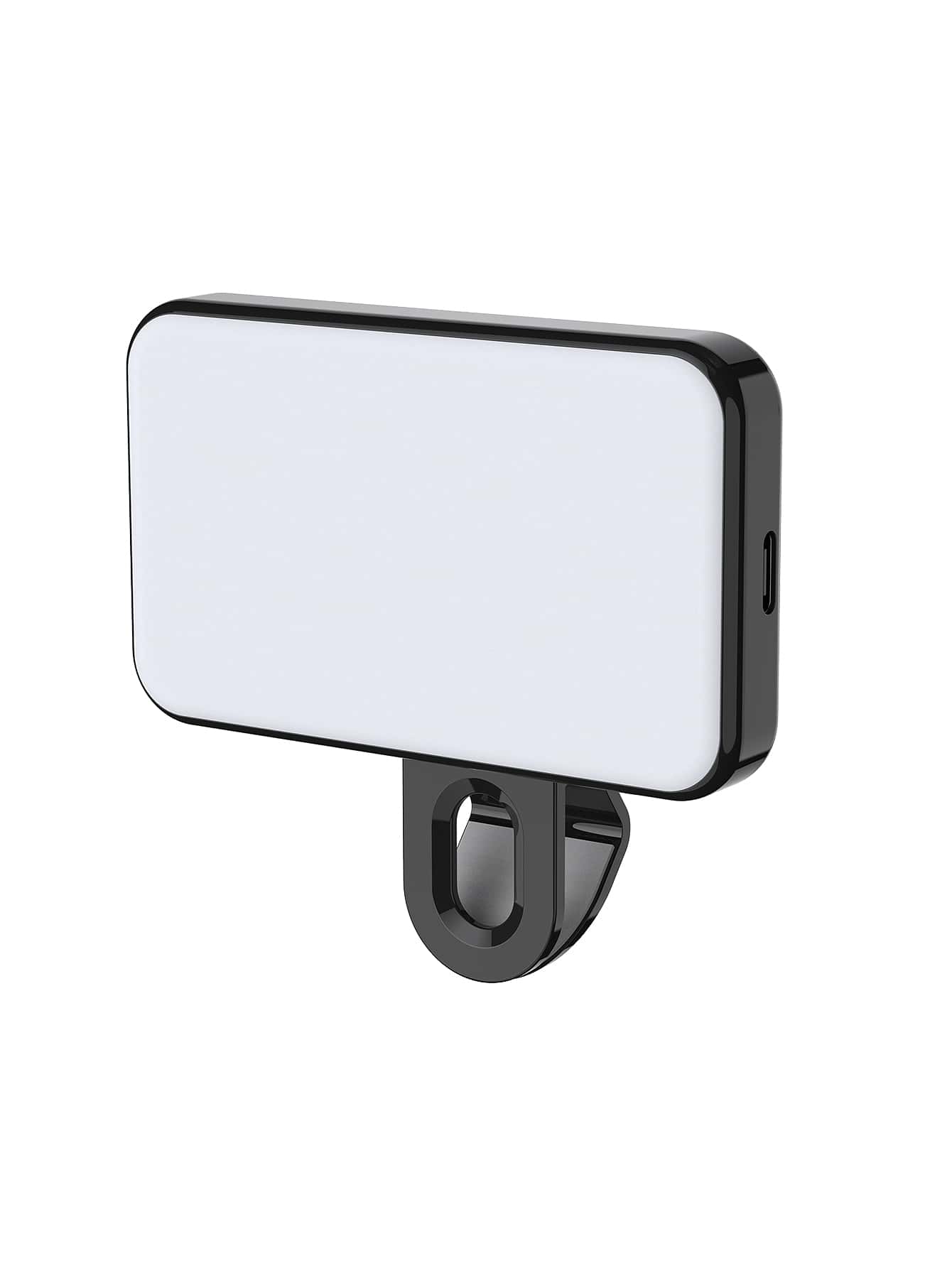 可充电LED夹式补光灯，适用于智能手机直播、摄影、视频和自拍柔光照明 - 黑色 - 查看 1