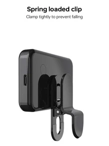 可充电LED夹式补光灯，适用于智能手机直播、摄影、视频和自拍柔光照明 - 黑色 - 查看 6