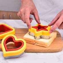 1pc Stainless Steel Cartoon Sandwich Mold Bread Sealer Cutter For Making Sandwiches - Multicolor - View 2