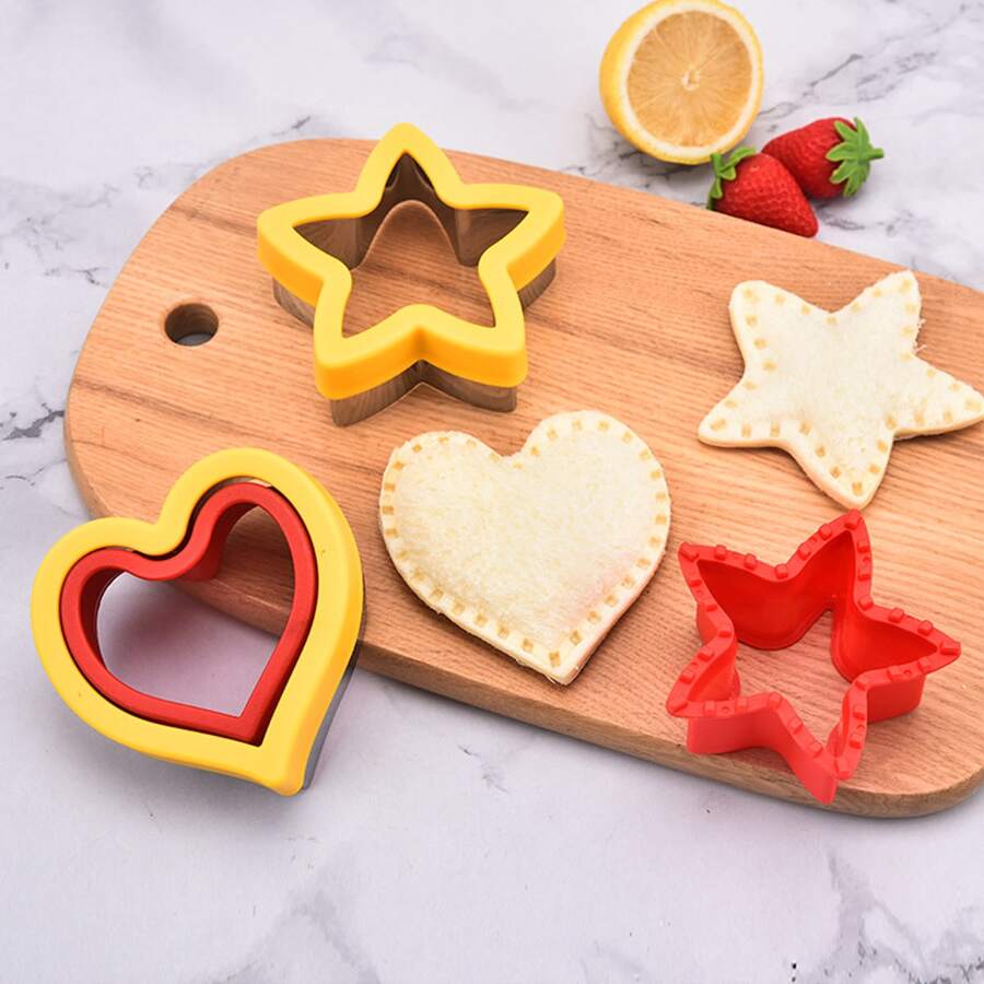 1pc Stainless Steel Cartoon Sandwich Mold Bread Sealer Cutter For Making Sandwiches - Multicolor - View 1