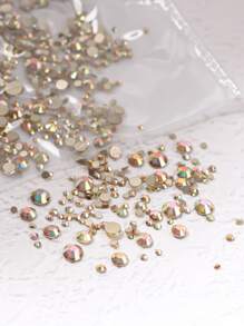 1440 Viên Đá Trang Trí Móng Tay Bằng Thủy Tinh Flatback Kèm Đế Vàng, Nhiều Kích Cỡ (Ss3-Ss20), Màu Xanh Dương, Đá Mặt Trăng, Hổ Phách Và Màu Ab Tự Làm Trang Trí Móng Tay Đá Quý Trang Trí Móng Tay - Vàng - Xem 3