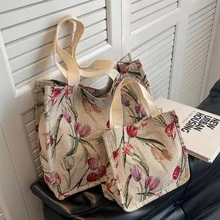 Bolso de mano con patrón de flor forma cuadrada elegante de mujeres - Multicolor - Ver 2