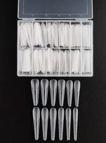 A盒的120全封面甲片（用於美甲）拱形延伸指甲模具 - 無色 - 查看 1