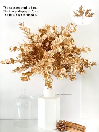 1 件塑料仿制五枝金钱树家居装饰人造花婚礼庆典节日派对户外假植物 34 厘米