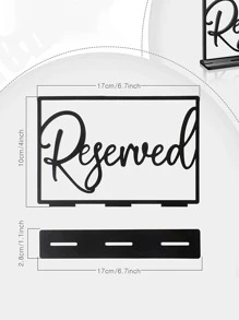 1pc Acrylic Wedding Table Sign Reserved Place Cards For Wedding Reception - Black - View 3