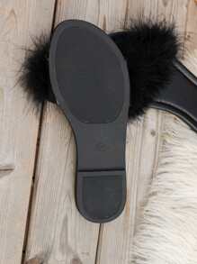 Của phụ nữ Dép phẳng Với Lông vũ , Nhiều màu Giày dép , Hoàn hảo Đối với Phù dâu , Đúng mốt Và Thanh lịch - màu đen - Xem 11