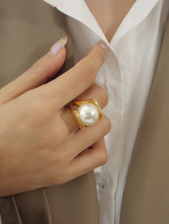 1枚欧美夸张个性化Y型独特设计不锈钢戒指