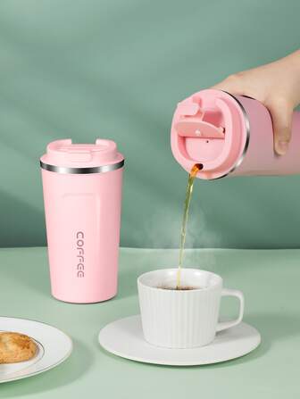 1 st. kaffekopp i rostfritt stål 18/8, bärbar isolermugg, 500 ml