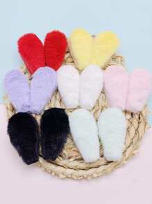 14pcs Double-sided Cute Plush Bunny Ear Diy Hair Clips, Headbands, Hair Accessories