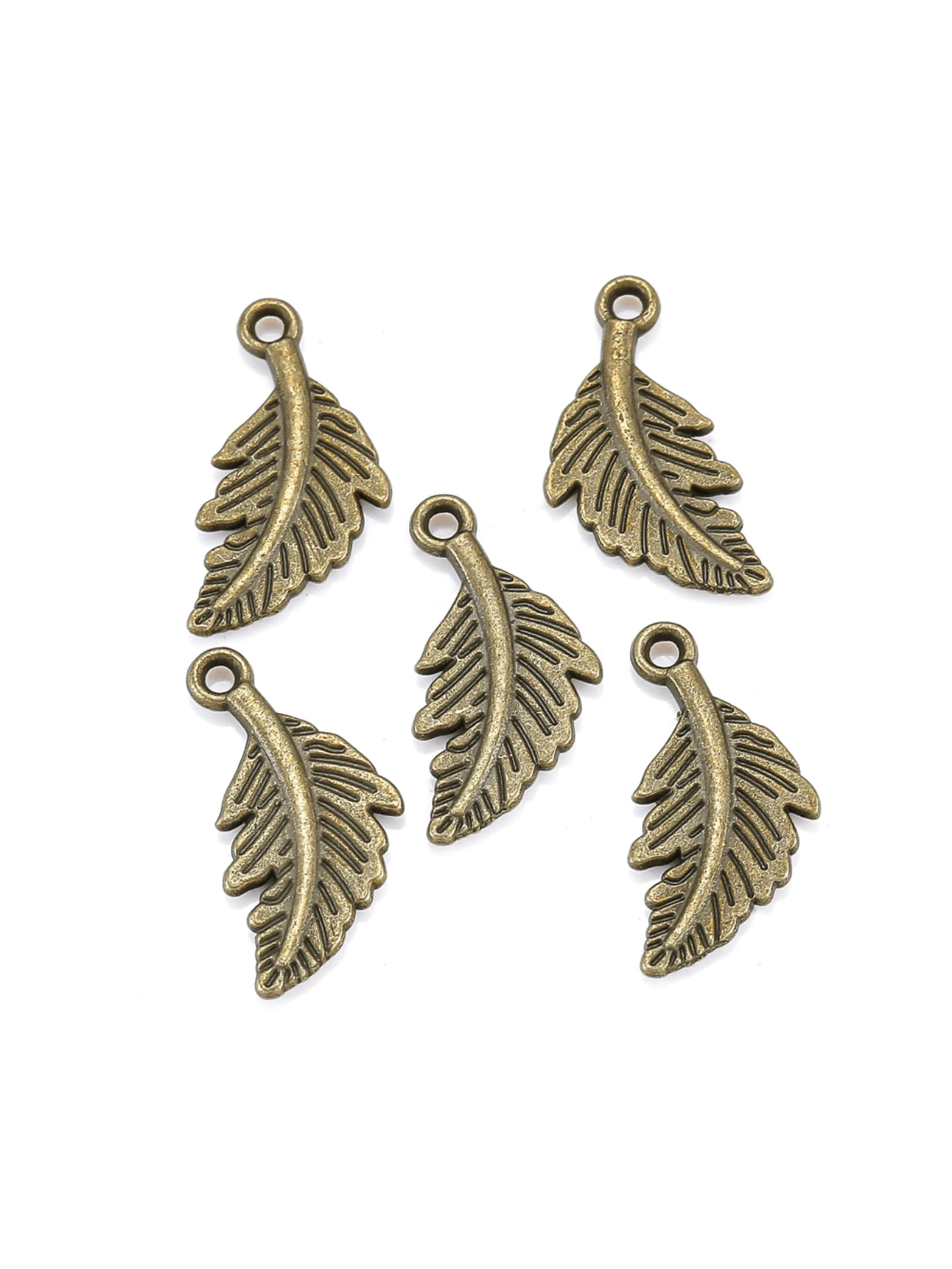 yuenz 25 buc pandantive din aliaj de culori bronz, cu pene drăguțe, pentru colier, brățară, bijuterii, artizanat, accesorii, 19 * 10 mm