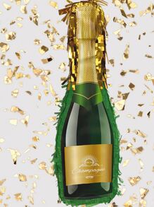 單個41*12*7.5cm香檳瓶形破壞玩具,可裝滿糖果或五彩彩帶 - 彩色 - 查看 1