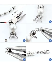 350入組合金龍蝦爪扣跳環連接器結尾適用於手環,項鍊製作DIY首飾類用品 - 白色 - 查看 4